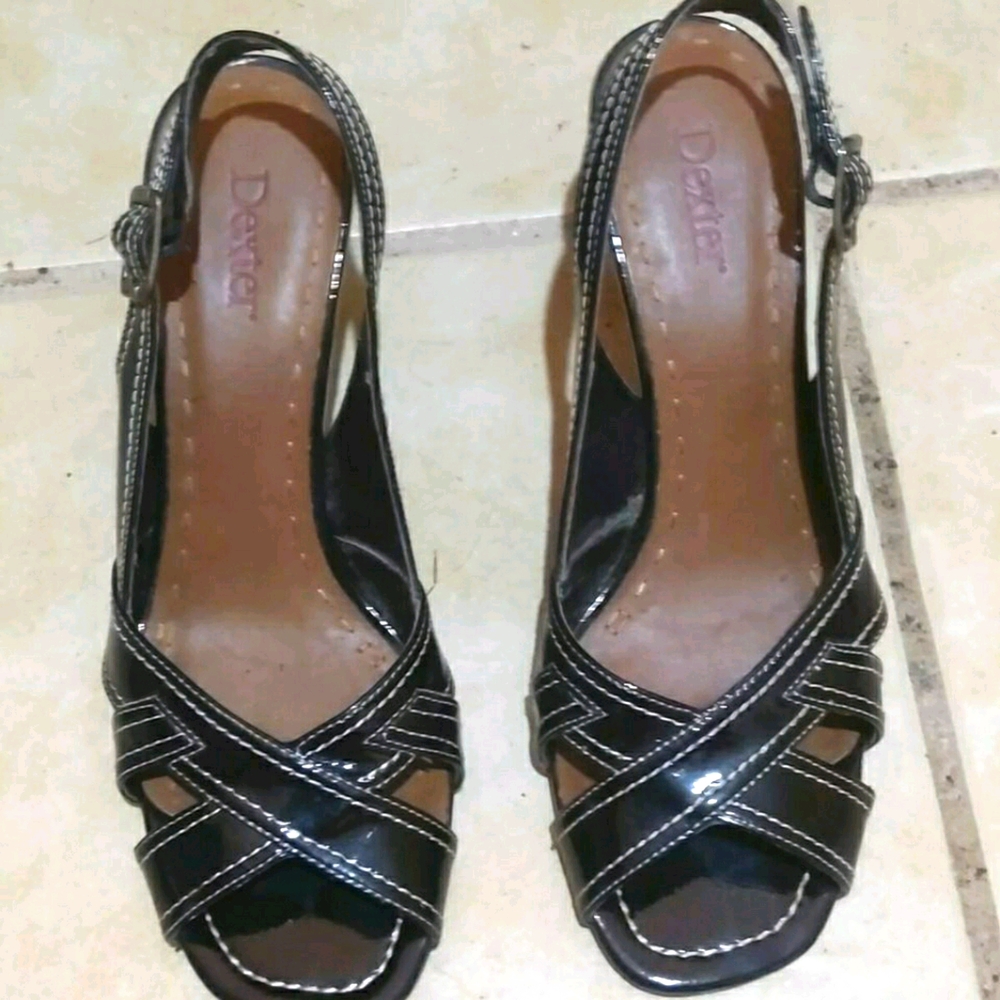 Women's Black Slingback Open Toe Sandals